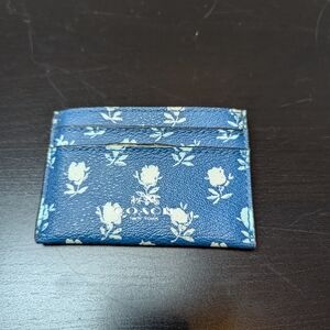 Coach Blue Floral Card Holder